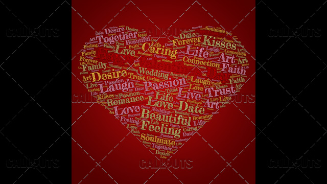 Happy Valentine’s Day Poster Square on Red Background