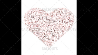 Happy Valentine’s Day Poster Square on White Background