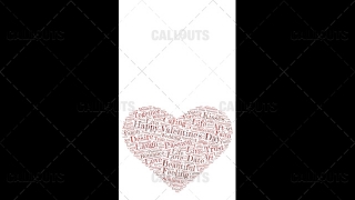 Happy Valentine’s Day Poster Vertical on White Background