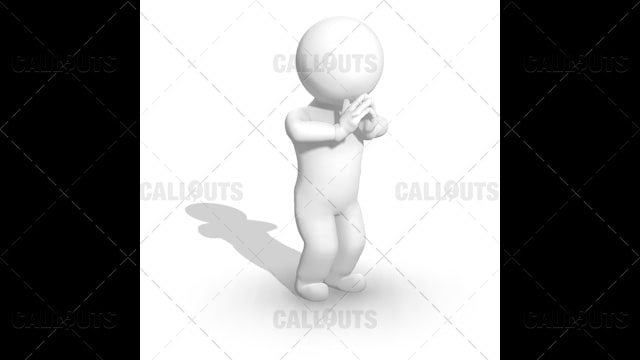 3D Guy Standing and Praying