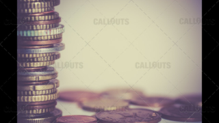 Stack of Coins Left Side, Text Space