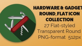 Hardware and Gadgets Round Flat Icons