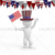 3D Guy Celebrating US Holiday  4th of July Waving Flag White Background