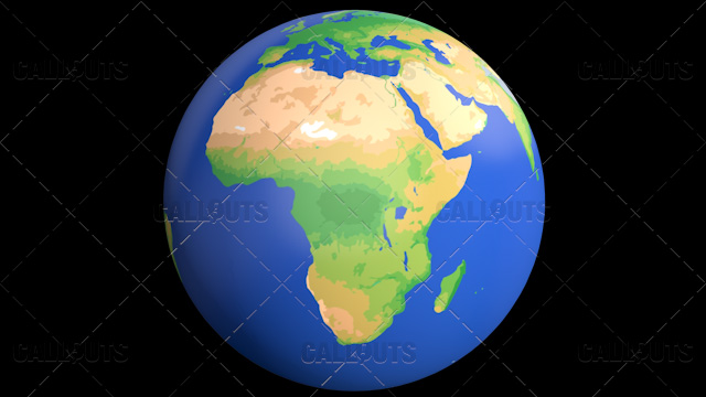 Flat Styled Planet Earth Globe Showing Africa