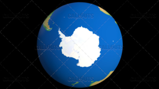 Flat Styled Planet Earth Globe Showing Antarctica