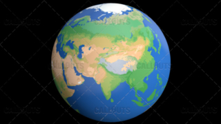Flat Styled Planet Earth Globe Showing Asia
