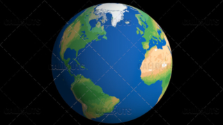 Flat Styled Planet Earth Globe Showing Atlantic Ocean