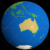 Flat Styled Planet Earth Globe Showing Australia