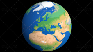 Flat Styled Planet Earth Globe Showing Europe
