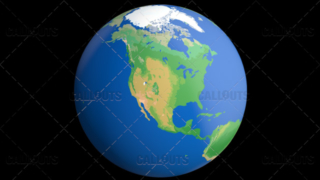 Flat Styled Planet Earth Globe Showing North America