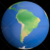 Flat Styled Planet Earth Globe Showing South America