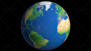 Shiny Styled Planet Earth Globe Showing Atlantic Ocean
