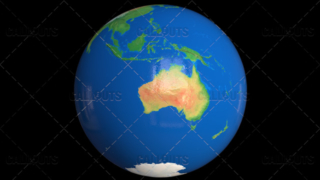 Planet Earth Globe with Clouds Showing Australia