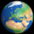 Shiny Styled Planet Earth Globe Showing Europe