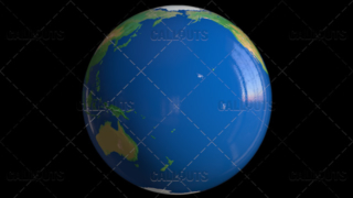 Shiny Styled Planet Earth Globe Showing Pacific Ocean