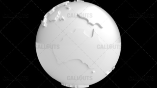 Stylized White Planet Earth Globe Showing Australia