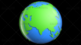 Stylized Two-Colored Glossy Planet Earth Showing Asia