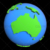 Stylized Two-Colored Flat Planet Earth Showing Australia