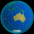 Stylized Planet Earth Globe Showing Australia with Wireframe