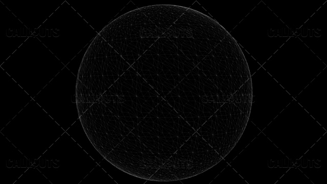 Stylized Planet Earth Globe with Wireframe