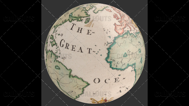 Old World Map Planet Earth Globe Showing Atlantic Ocean