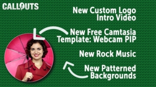 New free Camtasia Round PIP, new Custom Intro,  and backgrounds and music