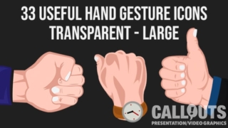 Hand Gesture Icons Collection Transparent Flat Style