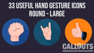 Hand Gesture Icons Collection Round Flat Style