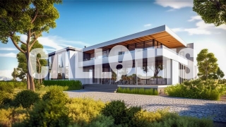 Construction Illustration Modern House