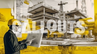 Construction Illustration of Engineer Checking Site Plan