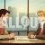 Two Businessman Sitting at a Table Business Illustration