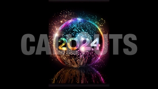 Happy New Year Concept Graphic Vertical Discoball Colorful 2024