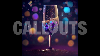 Happy New Year Concept Graphic Square Champagne Glass Bubbles Colorful1 2024