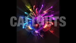 Happy New Year Concept Graphic Square Colorful Fireworks Drawing2 2024