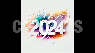 Happy New Year Concept Graphic Square Paper Cut Art Abstract2 2024