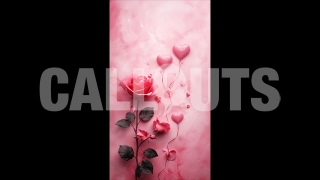 Valentines Day Concept Vertical Graphic Roses Wall Decoration