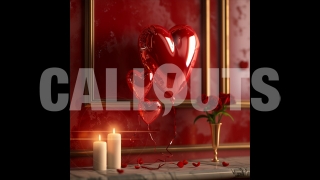 Valentines Day Concept Square Graphic Balloons and Candles