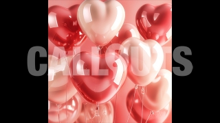 Valentines Day Concept Square Graphic Balloons Glossy