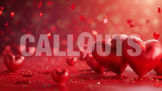 Valentines Day Concept Horizontal Hearts Bokeh