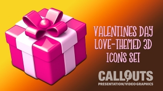 Valentine’s Day, Love-themed 3D Icons Set