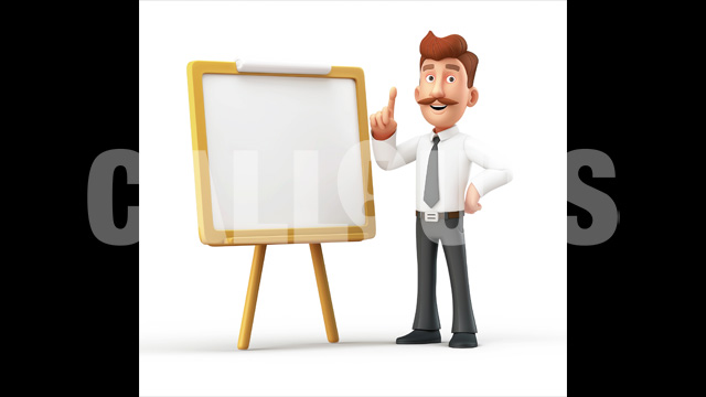 Presenter with White Board – Education Illustration