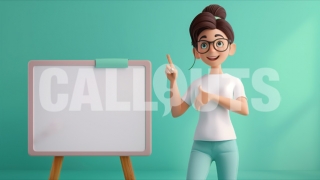 Animated Teacher with Whiteboard – Education Illustration