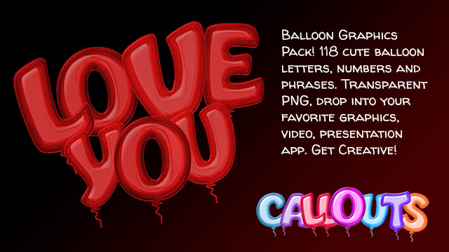Balloon Letters and Phrases Graphics Collection