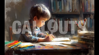 Studious Child Painting – Education Illustration