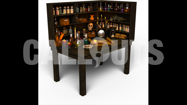 Apothecary Table Shadow Fantasy theme